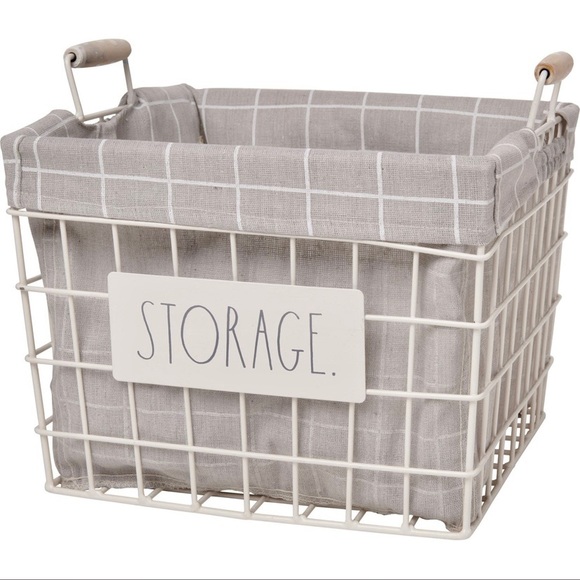 Rae Dunn Other - Rae Dunn STORAGE White Metal Basket w/ Liner